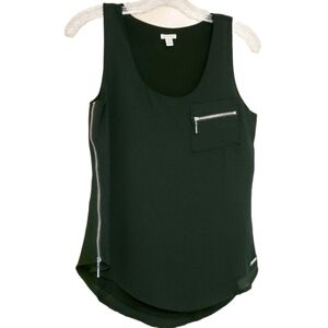 Guess | Women's Black Sleeveless Blouse With Side Zippers (Size XS)